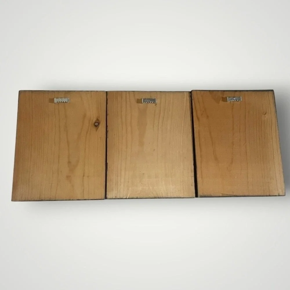 Wood Wall Art Panels Black Carved Chinese 3pc Set‎ Zen Feng Shui Asian Oriental